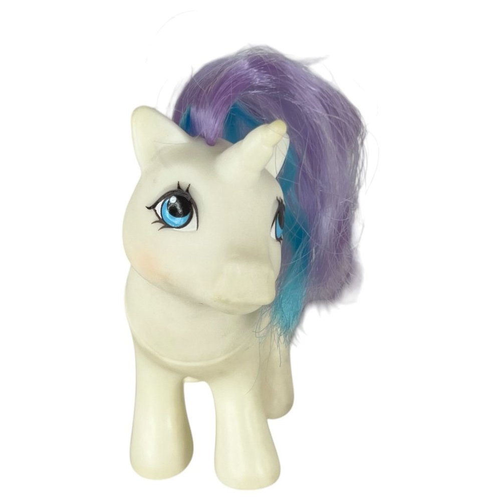 VTG 1984 Hasbro My Little Pony G1 Baby Glory Unicorn With Purple & Blue Hair - Picture 5 of 12